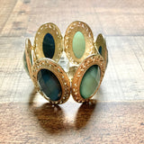 New York & Company Teal/Green/Gold Segmented Bracelet NWT