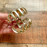 Glitzy Bella Gold Colored Plastic with Crystals Claw Clip NEW