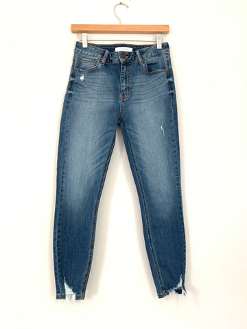 Eunina Clara High Rise Skinny Crop Jeans with Frayed Hem- Size 5 (Inseam 25”)