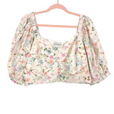 Abercrombie & Fitch Floral Poplin Cinched Puff Sleeve Cropped Top NWT- Size S (sold out online)