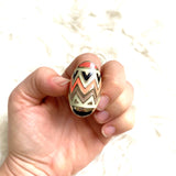 No Brand Oval Chevron Print Ring- Size 8