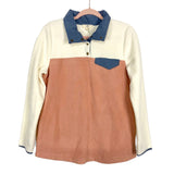 Entro Cream/Slate/Peach Fleece Pullover- Size S