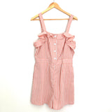 Main Strip Pink Pinstripe Romper- Size L