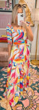 AURA Colorful Tie Shoulder Strap Maxi Dress NWT- Size S