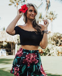 Majorelle Black Ribbed Crop Top- Size S