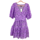 Eloquii Purple Floral Sheer Mini Dress NWT- Size 14