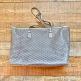 Tory Burch Gray Heron Gemini Link Coated Canvas Tote (sold out online)