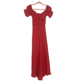 Petal + Pup Red Satin Tie Back Dress- Size 6