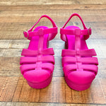 Jeffrey Campbell Pink Platform Fisherman Jelly Sandals- Size 9 (sold out online)