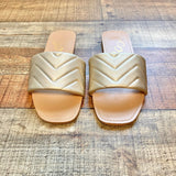 Ccocci Gold Faux Leather Slides- Size 8