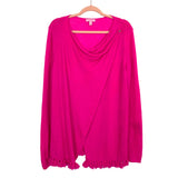 Lily Pulitzer Hot Pink 100% Cashmere Fringe Hem Wrap Sweater- Size L (see notes)