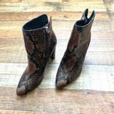Scoop Brown Snakeskin Print High Heeled Booties- Size 9 (LIKE NEW) sold out online