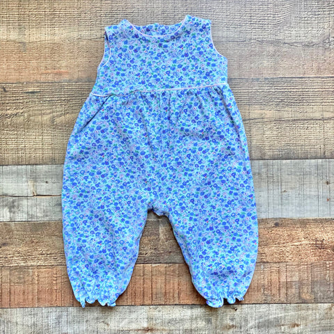 The Beaufort Bonnet Blue and Purple Floral Jumpsuit- Size 12-18M