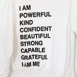 Anine Bing White Cotton "I am.." Empowerment Exclusive Sweatshirt- Size XS