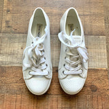 Steve Madden White Perforated Platform Sneakers- Size 7.5