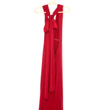 Sugar Bits Red Long Tie Neck Open Back Dress- Size 0