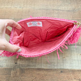 Lisi Lerch Pink Tiki Fringy Clutch