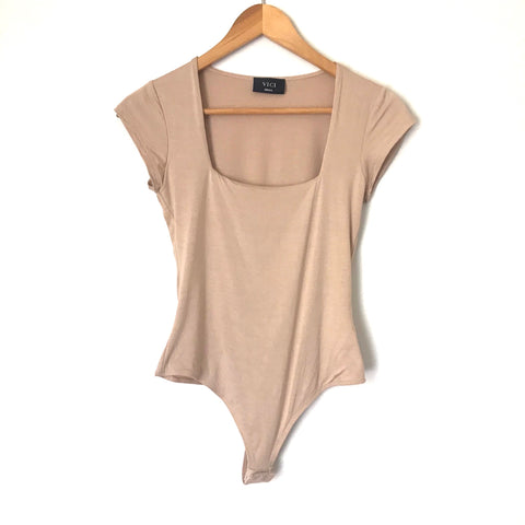 Vici Tan Square Neck Bodysuit- Size S (see notes)