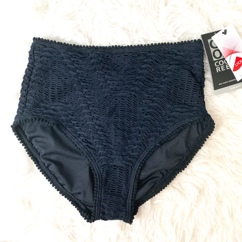 Coco Reef Black Stretch Crochet High Waisted Swim Bottoms NWT- Size S