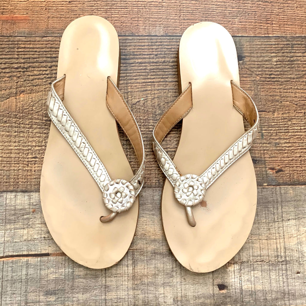 Jack rogers gold sandals hot sale