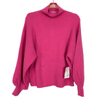 Pink Lily Bright Pink Mock Neck Sweater NWT- Size S