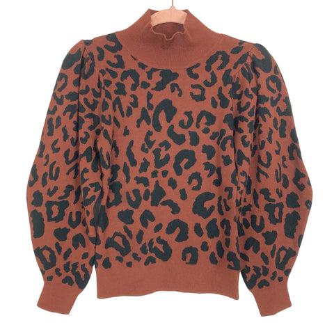 525 Brown Animal Print Mock Neck Sweater- Size XS (sold out online)