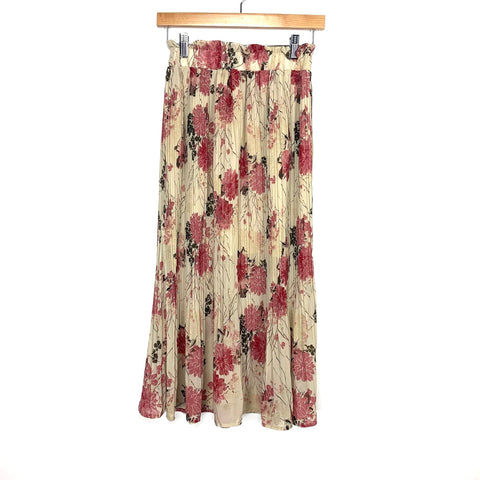 Goodnight Macaroon Floral Pleated Midi Skirt- Size S