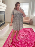 Amaryllis Gray Cheetah Print Dress- Size L (sold out online, see notes)