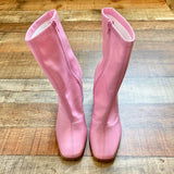 Heart in D Pink Faux Leather Booties- Size 7 (see notes)