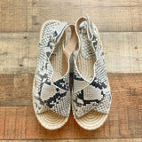 Marc Fisher Snakeskin Leather Sling Back Platform Sandals- Size 7 (see notes)