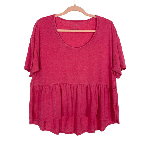 American Eagle Berry Ruffle Hi-Lo Top- Size M