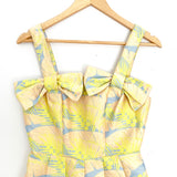 ASOS Bright Yellow Pop Jaquard Bow Front Romper- Size 4
