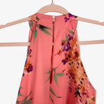Eva Mendes New York & Company Coral Floral Belted Racerback Top- Size XS