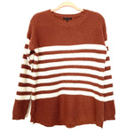 Staccato Brick And White Striped Sweater- Size S