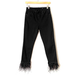 BLANKNYC Black Mid Rise Skinny Jeans with Detachable Feather Hem NWT- Size 28 (Inseam 22.5")