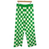 Show Me Your Mumu Green Checker Knit Sweater Pants NWT- Size XL (we have matching top and cardigan)