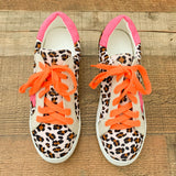 Nature Breeze Animal Print Pink Star Orange Lace Sneakers- Size 7
