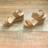 Time And True Camel Suede Like Cork Wedge- Size 7 (Like New Condition!)