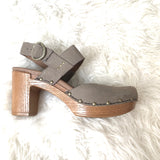 Dansko Grey Leather Clog Heel- Size 7