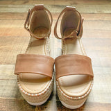 Soda Brown Espadrille Platform Sandals- Size 8.5 (see notes)
