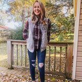 Abercrombie & Fitch Burgundy Plaid Button Up- Size S