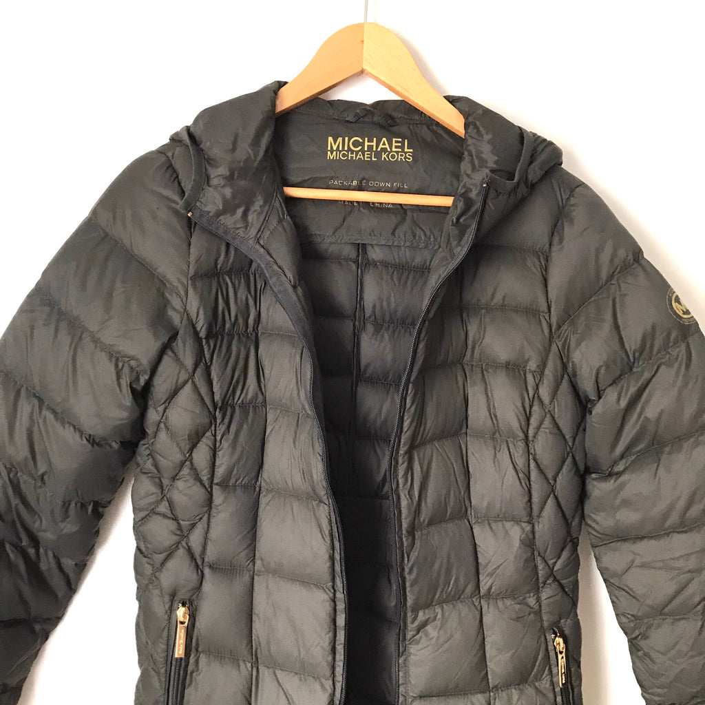 Michael Kors Packable Down Fill Puffer Hooded Jacket- Size S – The