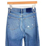 Abercrombie & Fitch Medium Wash Lightly Distressed Ultra High Rise Straight Leg Jeans- Size 25 (30” Inseam)