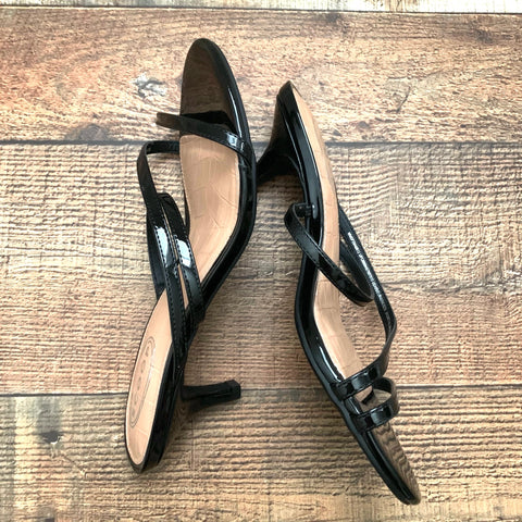 Scoop Black Shiny Heels- Size 8.5 (Brand New Condition)