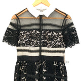 Donna Morgan Black Lace Collared Fit and Flare Dress NWT- Size 0