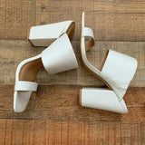 Express White Heeled Sandals- Size 8