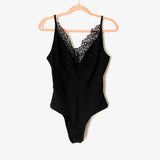 Topshop Black Lace Ribbed Bodysuit- Size 12