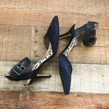Sam Edelman Black Animal Fur Ankle Wrap Heels- Size ~10 (See Notes)