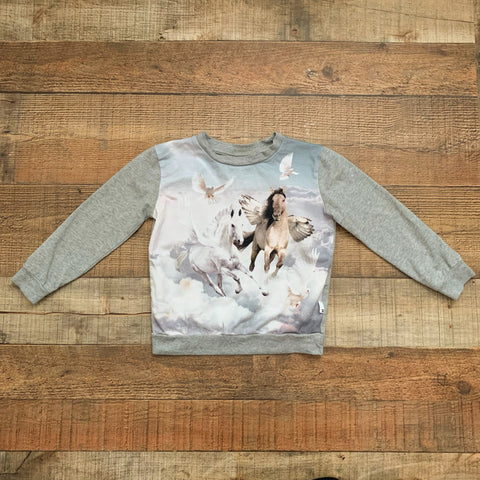 Molo Grey Unicorn Graphic Top- Size 4