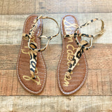 Sam Edelman Real Fur Dyed Cow Hair Thong Sandals- Size 9 (Like Brand New)